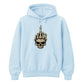 Edgy skull middle finger graphic print Halloween hoodie