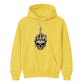 Edgy skull middle finger graphic print Halloween hoodie