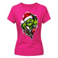 Edgy cheeky grinch zipper graphic Christmas Ladies T-Shirt