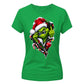 Edgy cheeky grinch zipper graphic Christmas Ladies T-Shirt