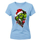 Edgy cheeky grinch zipper graphic Christmas Ladies T-Shirt