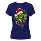 Edgy cheeky grinch zipper graphic Christmas Ladies T-Shirt