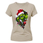Edgy cheeky grinch zipper graphic Christmas Ladies T-Shirt