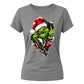 Edgy cheeky grinch zipper graphic Christmas Ladies T-Shirt