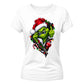 Edgy cheeky grinch zipper graphic Christmas Ladies T-Shirt