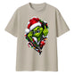 Edgy zipped grinch graphic Christmas Oversized T-Shirt