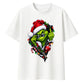 Edgy zipped grinch graphic Christmas Oversized T-Shirt