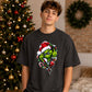 Edgy zipped grinch graphic Christmas Oversized T-Shirt