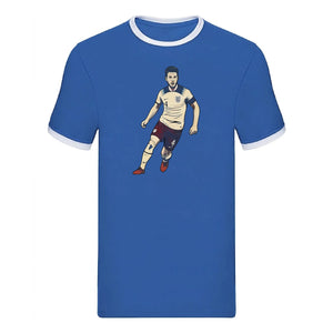 England No4 Midfield Star Illustration Football Ringer T-Shirt