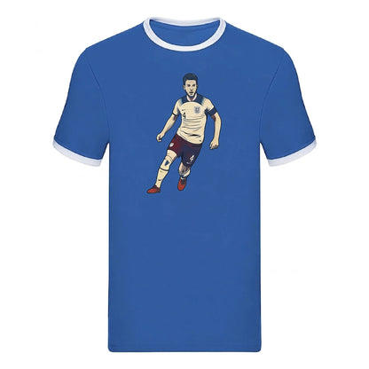 England No4 Midfield Star Illustration Football Ringer T-Shirt