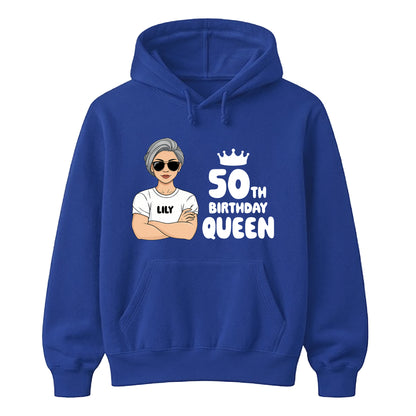 Elegant Birthday Queen Personalised Happy Birthday hoodie