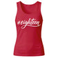 Elegant Hashtag Eighteen Cursive 18 Birthday Ladies Tank Top