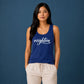Elegant Hashtag Eighteen Cursive 18 Birthday Ladies Tank Top