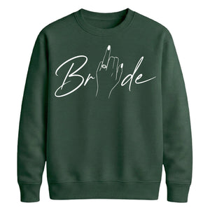 Elegant Script Ring Finger Graphic Bride Unisex Sweatshirt