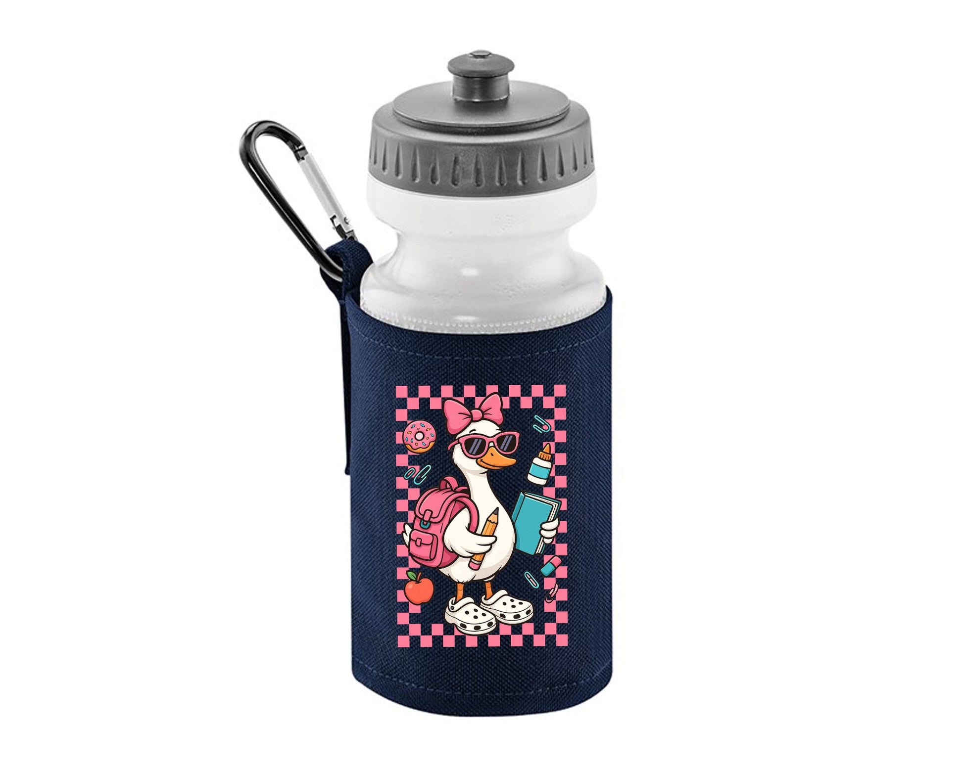 Back To School Water Bottle For Kids, Cute Duck Design, 500ml BPA Free & Spill-Proof For Preschool & Elementary Soft Water Bottle M8480