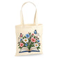 Enchanted floral open book and butterflies cotton Tote Bag