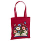 Enchanted floral open book and butterflies cotton Tote Bag