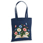 Enchanted floral open book and butterflies cotton Tote Bag