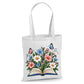 Enchanted floral open book and butterflies cotton Tote Bag