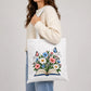 Enchanted floral open book and butterflies cotton Tote Bag
