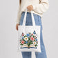 Enchanted floral open book and butterflies cotton Tote Bag