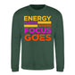 Energy Flows Where Focus Goes Slogan Unisex Sweatshirt