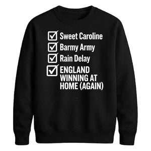 England Home Again Checklist Women Cricket Sweatshirt 2026