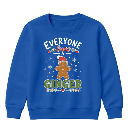 Everyone Loves A Ginger Graphic Christmas Kids Sweatshirt