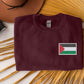 Palestine Flag Sweatshirt, Embroidered Palestine Crewneck Sweater, Comfort Colors Sweater, Support Palestine Freedom Gaza Protest Clothing