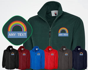 National Heroes Rainbow Embroidered Fleece Jacket, Customised Men Full Zip Jacket, Healthcare Staff Uniform, Thank You Nurse Gift for Doctor