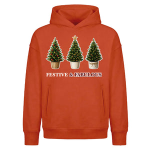 Fabulous Potted Trees Festive Christmas Oversized Hoodie