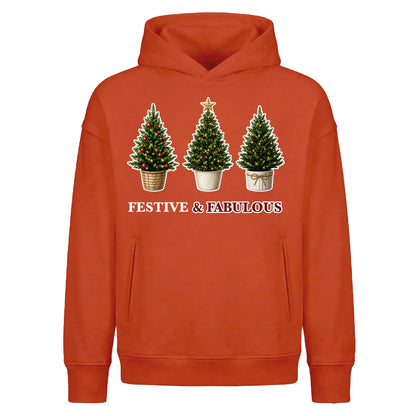 Fabulous Potted Trees Festive Christmas Oversized Hoodie