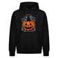 Feline friend on carved pumpkin Halloween Oversized Hoodie