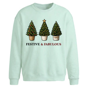 Festive And Fabulous Trees Christmas Oversized Sweatshirt