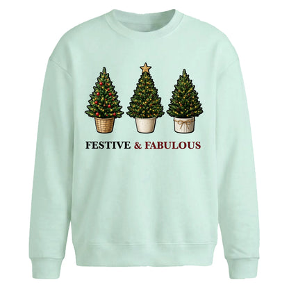 Festive And Fabulous Trees Christmas Oversized Sweatshirt