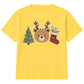 Festive Bear Antler Tree Stocking Christmas Kids T-Shirt