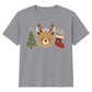 Festive Bear Antler Tree Stocking Christmas Kids T-Shirt