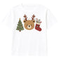 Festive Bear Antler Tree Stocking Christmas Kids T-Shirt