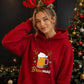 Festive Brewmas Beer Mug Antlers Christmas Unisex Hoodies