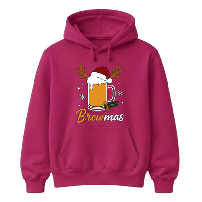 Festive Brewmas Beer Mug Antlers Christmas Unisex Hoodies