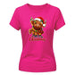 Festive cute highland cow graphic Christmas Ladies T-Shirt