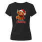 Festive cute highland cow graphic Christmas Ladies T-Shirt