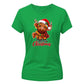 Festive cute highland cow graphic Christmas Ladies T-Shirt