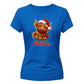 Festive cute highland cow graphic Christmas Ladies T-Shirt
