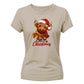 Festive cute highland cow graphic Christmas Ladies T-Shirt