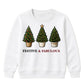 Festive Fabulous Potted Trees Art Christmas Kids Sweatshirt