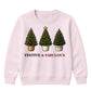 Festive Fabulous Potted Trees Art Christmas Kids Sweatshirt