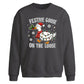 Festive Goose On The Loose Christmas Oversized Sweatshirt