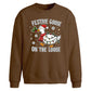 Festive Goose On The Loose Christmas Oversized Sweatshirt