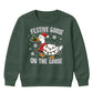 Festive Goose On The Loose Print Christmas Kids Sweatshirt
